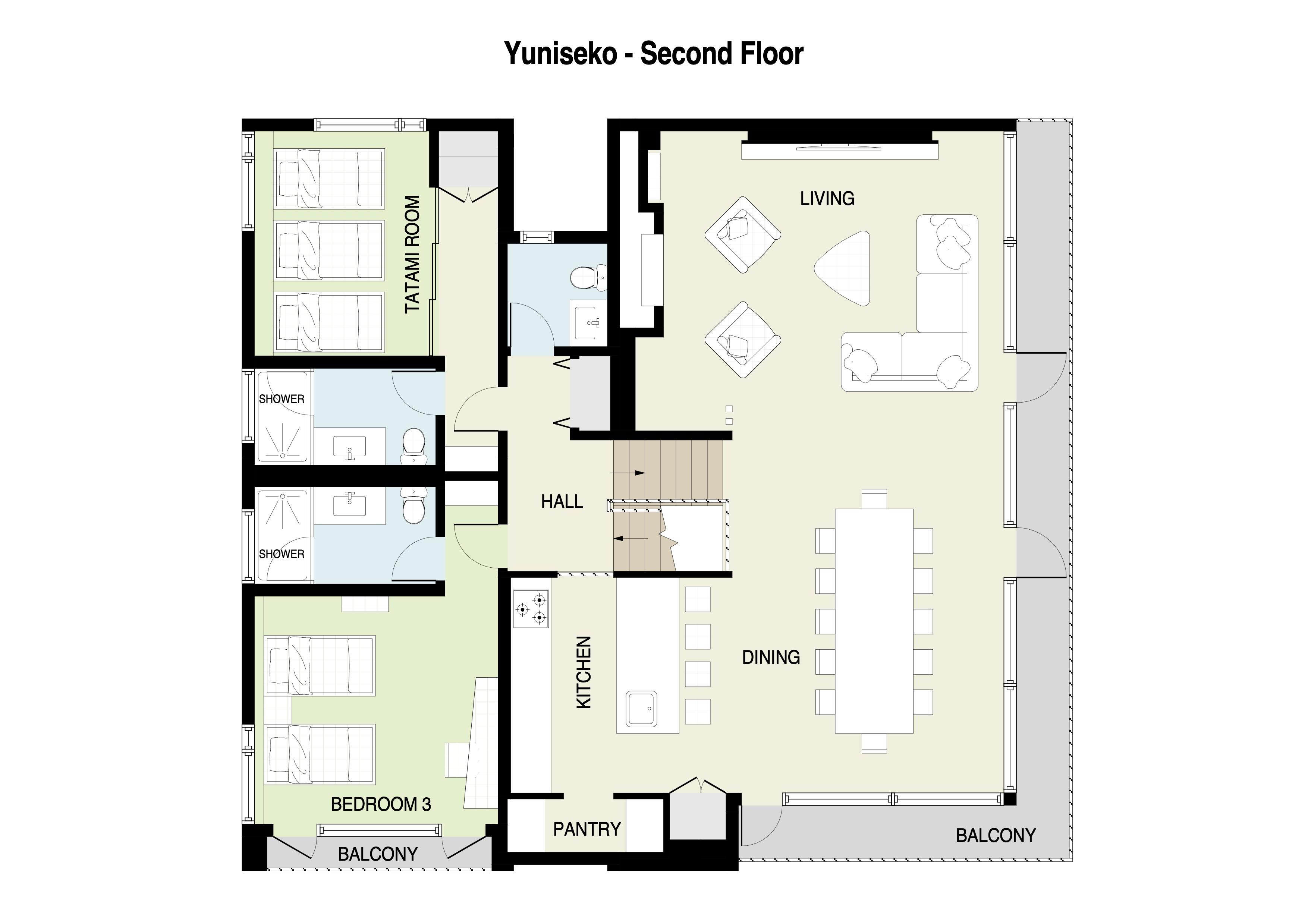 Yuniseko second floor plans