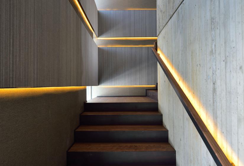 lighting along one of the stairwells