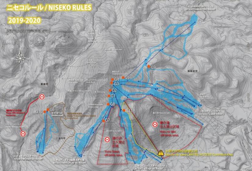 A map of the Niseko United Gate System