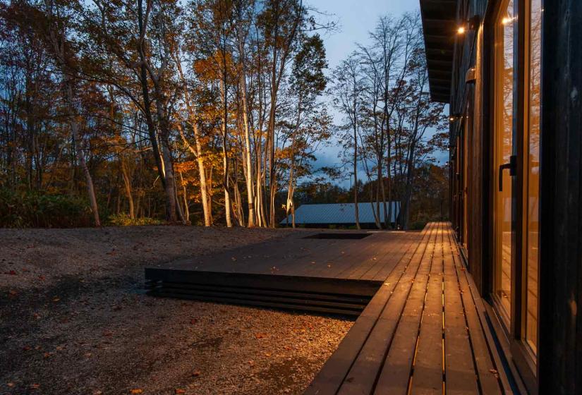 An outside deck