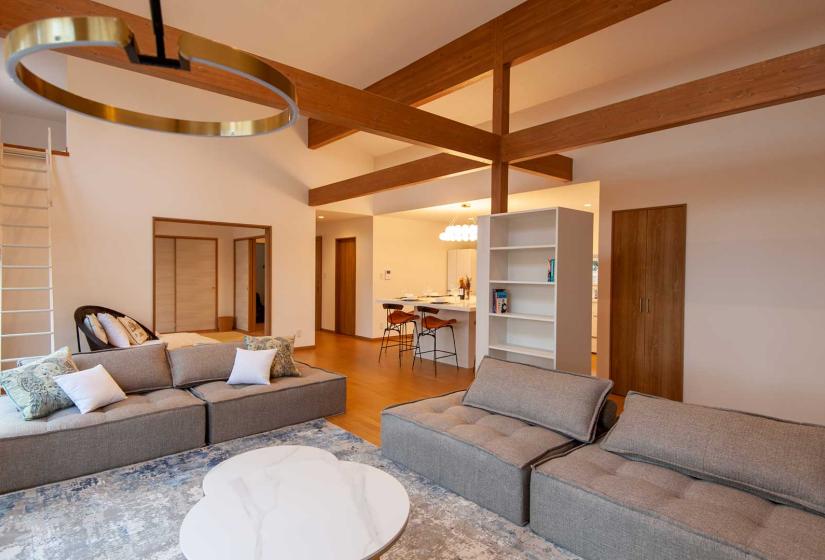 Grey couches in living area